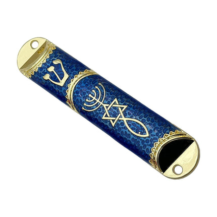 4.1inch Jewish Mezuzah Case Cover Door Ornament for Welcoming and Protection Blue