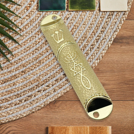 4.1inch Jewish Mezuzah Case Cover Door Ornament for Welcoming and Protection Beige