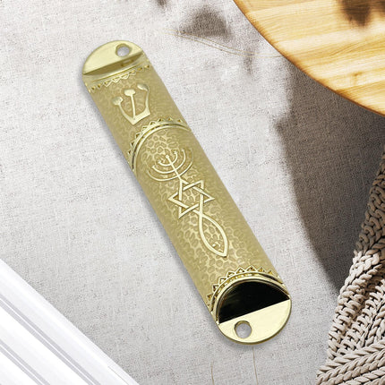 4.1inch Jewish Mezuzah Case Cover Door Ornament for Welcoming and Protection Beige