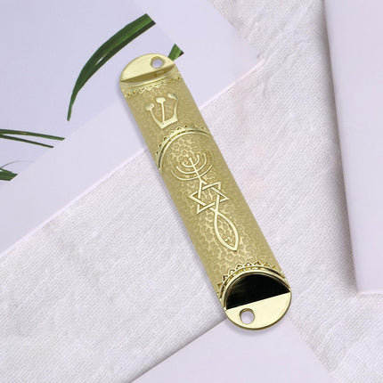 4.1inch Jewish Mezuzah Case Cover Door Ornament for Welcoming and Protection Beige