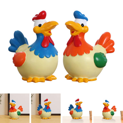 Chicken Money Bank Storage Cute Colorful Desktop Ornament Chicken Piggy Bank Blue
