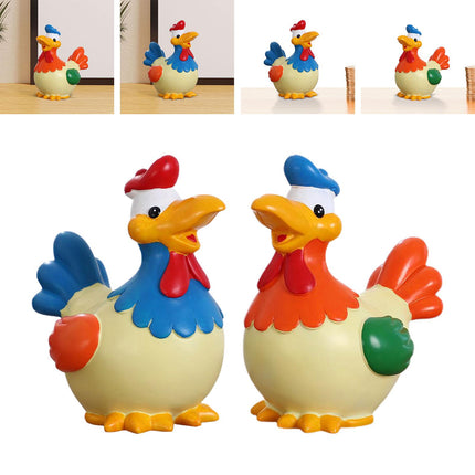Chicken Money Bank Storage Cute Colorful Desktop Ornament Chicken Piggy Bank Blue
