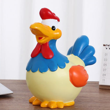 Chicken Money Bank Storage Cute Colorful Desktop Ornament Chicken Piggy Bank Blue