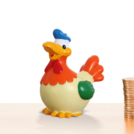 Chicken Money Bank Storage Cute Colorful Desktop Ornament Chicken Piggy Bank Red