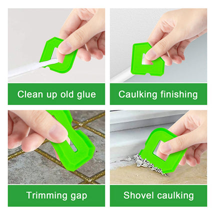 3 Pieces Caulking Tools Green Reusable for Home Improvement Kitchen Bathroom
