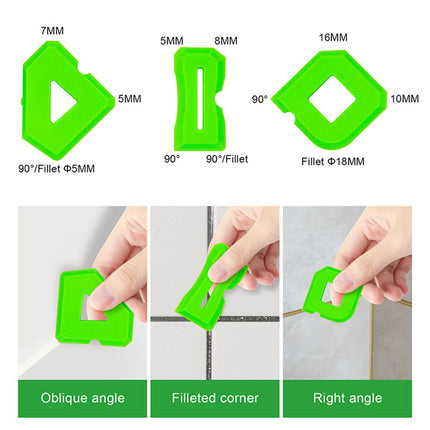 3 Pieces Caulking Tools Green Reusable for Home Improvement Kitchen Bathroom