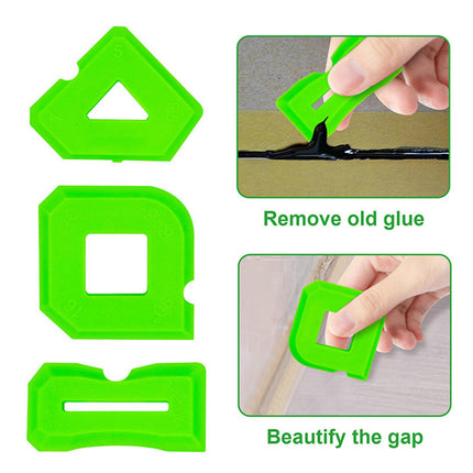 3 Pieces Caulking Tools Green Reusable for Home Improvement Kitchen Bathroom