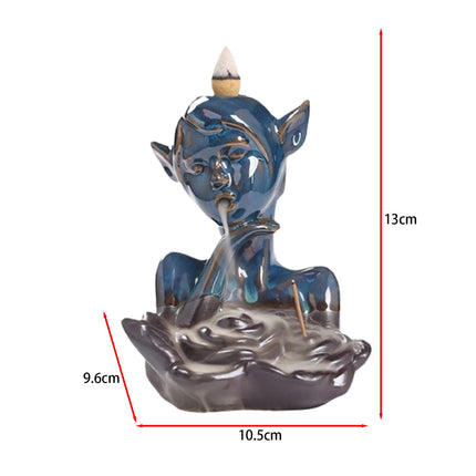 Backflow Incense Burner Ceramic Censer for Yoga Livingroom Table Centerpiece