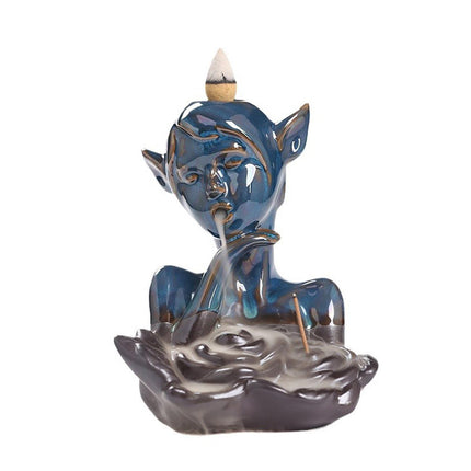 Backflow Incense Burner Ceramic Censer for Yoga Livingroom Table Centerpiece