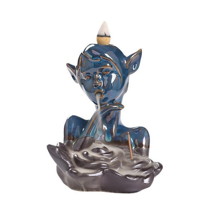 Backflow Incense Burner Ceramic Censer for Yoga Livingroom Table Centerpiece