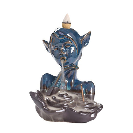 Backflow Incense Burner Ceramic Censer for Yoga Livingroom Table Centerpiece