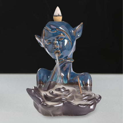 Backflow Incense Burner Ceramic Censer for Yoga Livingroom Table Centerpiece