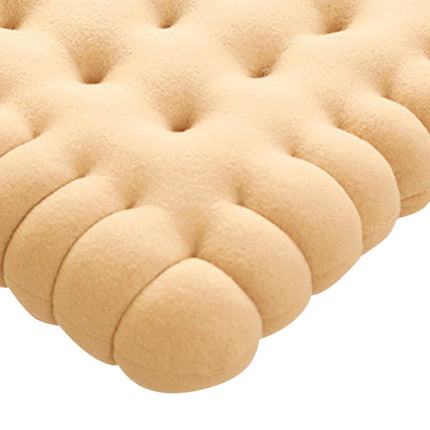 Biscuit Shape Cushion Decorative Soft Floor Cushion for Gift Living Room Bar Square Beige