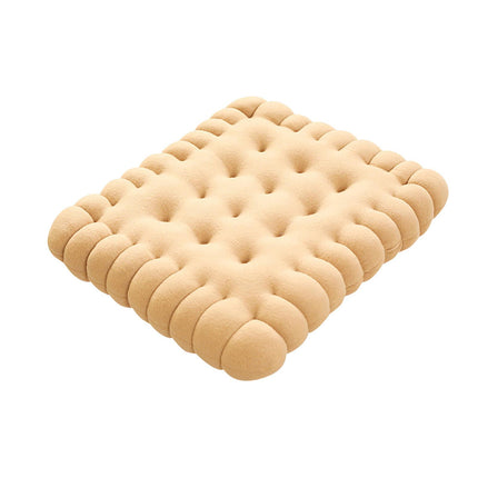 Biscuit Shape Cushion Decorative Soft Floor Cushion for Gift Living Room Bar Square Beige