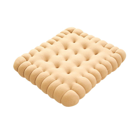 Biscuit Shape Cushion Decorative Soft Floor Cushion for Gift Living Room Bar Square Beige