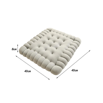 Biscuit Shape Cushion Decorative Soft Floor Cushion for Gift Living Room Bar Square Grey