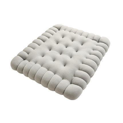 Biscuit Shape Cushion Decorative Soft Floor Cushion for Gift Living Room Bar Square Grey