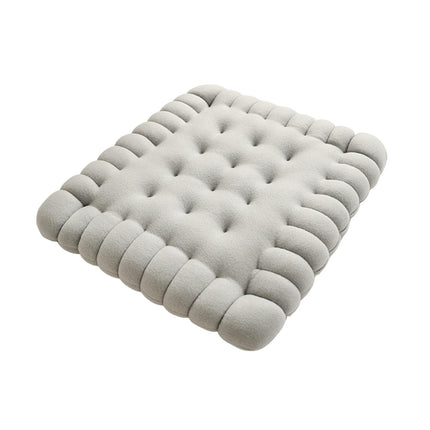 Biscuit Shape Cushion Decorative Soft Floor Cushion for Gift Living Room Bar Square Grey
