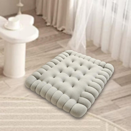 Biscuit Shape Cushion Decorative Soft Floor Cushion for Gift Living Room Bar Square Grey