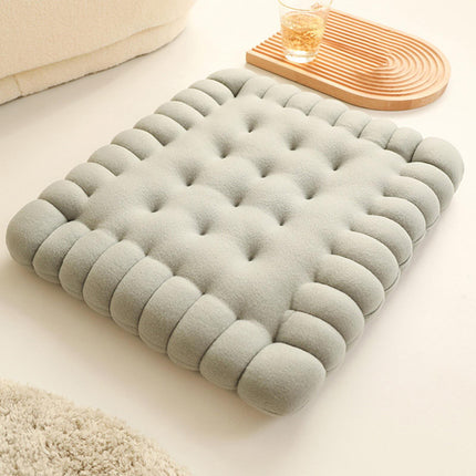 Biscuit Shape Cushion Decorative Soft Floor Cushion for Gift Living Room Bar Square Grey