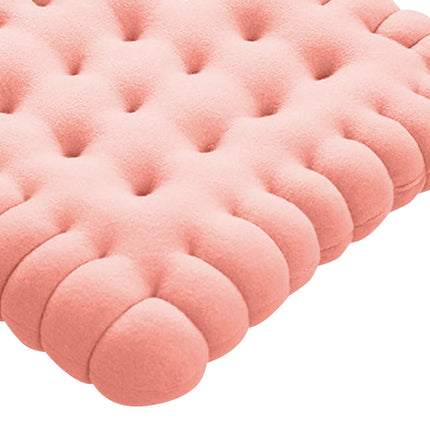 Biscuit Shape Cushion Decorative Soft Floor Cushion for Gift Living Room Bar Square Pink