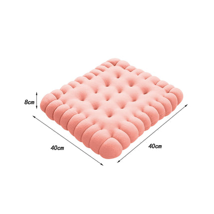 Biscuit Shape Cushion Decorative Soft Floor Cushion for Gift Living Room Bar Square Pink