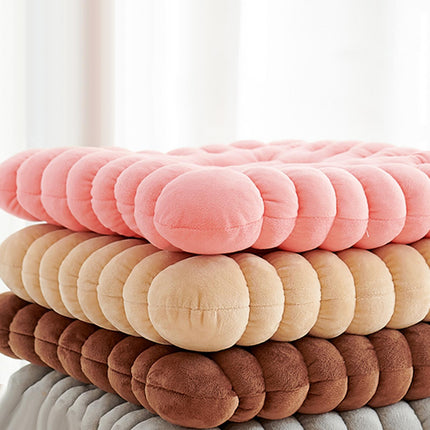 Biscuit Shape Cushion Decorative Soft Floor Cushion for Gift Living Room Bar Square Pink
