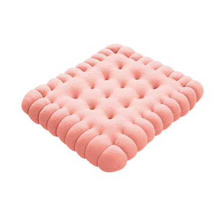 Biscuit Shape Cushion Decorative Soft Floor Cushion for Gift Living Room Bar Square Pink