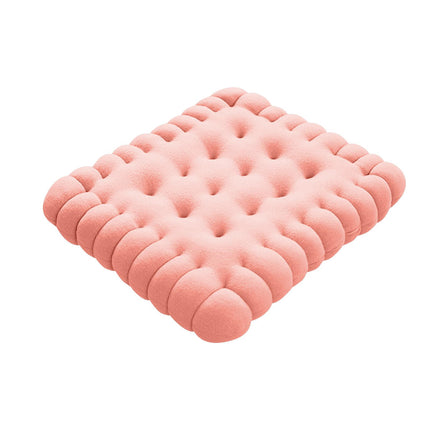 Biscuit Shape Cushion Decorative Soft Floor Cushion for Gift Living Room Bar Square Pink