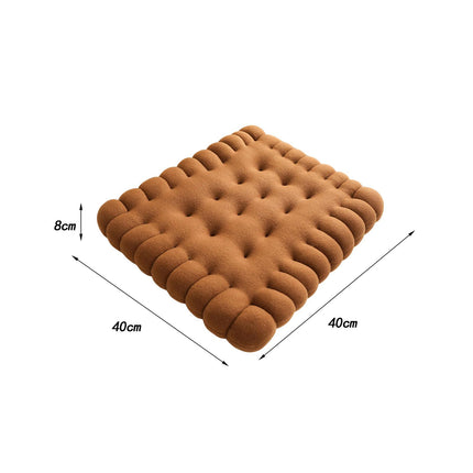 Biscuit Shape Cushion Decorative Soft Floor Cushion for Gift Living Room Bar Square Dark Brown
