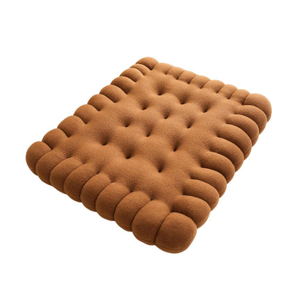Biscuit Shape Cushion Decorative Soft Floor Cushion for Gift Living Room Bar Square Dark Brown
