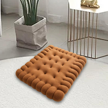 Biscuit Shape Cushion Decorative Soft Floor Cushion for Gift Living Room Bar Square Dark Brown
