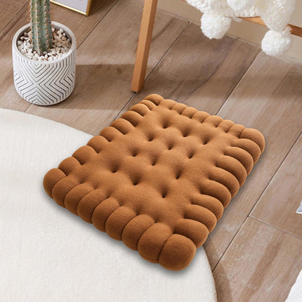 Biscuit Shape Cushion Decorative Soft Floor Cushion for Gift Living Room Bar Square Dark Brown