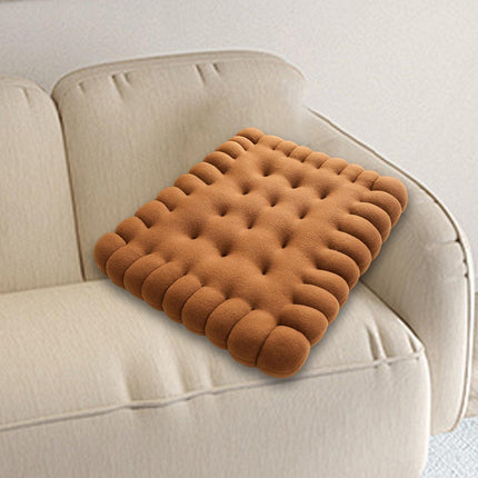 Biscuit Shape Cushion Decorative Soft Floor Cushion for Gift Living Room Bar Square Dark Brown