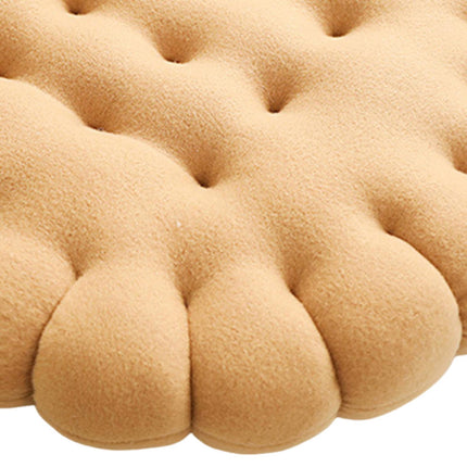 Biscuit Shape Cushion Decorative Soft Floor Cushion for Gift Living Room Bar Round Beige