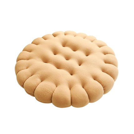 Biscuit Shape Cushion Decorative Soft Floor Cushion for Gift Living Room Bar Round Beige