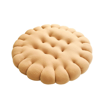 Biscuit Shape Cushion Decorative Soft Floor Cushion for Gift Living Room Bar Round Beige