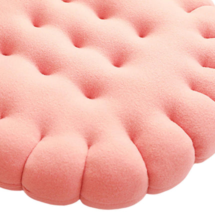 Biscuit Shape Cushion Decorative Soft Floor Cushion for Gift Living Room Bar Round Pink