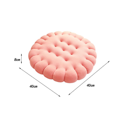 Biscuit Shape Cushion Decorative Soft Floor Cushion for Gift Living Room Bar Round Pink