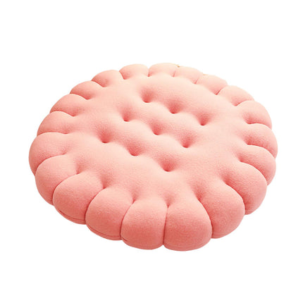 Biscuit Shape Cushion Decorative Soft Floor Cushion for Gift Living Room Bar Round Pink