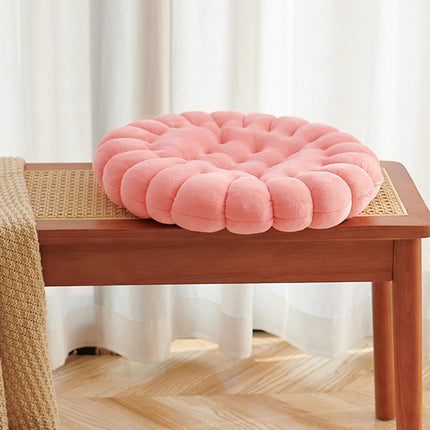 Biscuit Shape Cushion Decorative Soft Floor Cushion for Gift Living Room Bar Round Pink