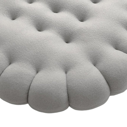 Biscuit Shape Cushion Decorative Soft Floor Cushion for Gift Living Room Bar Round Grey
