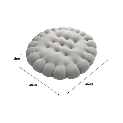 Biscuit Shape Cushion Decorative Soft Floor Cushion for Gift Living Room Bar Round Grey
