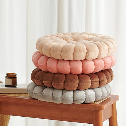 Biscuit Shape Cushion Decorative Soft Floor Cushion for Gift Living Room Bar Round Grey