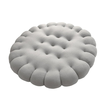 Biscuit Shape Cushion Decorative Soft Floor Cushion for Gift Living Room Bar Round Grey