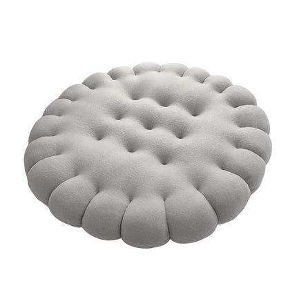 Biscuit Shape Cushion Decorative Soft Floor Cushion for Gift Living Room Bar Round Grey