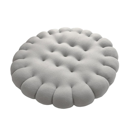 Biscuit Shape Cushion Decorative Soft Floor Cushion for Gift Living Room Bar Round Grey