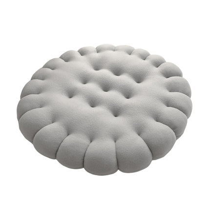 Biscuit Shape Cushion Decorative Soft Floor Cushion for Gift Living Room Bar Round Grey