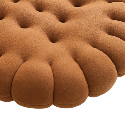 Biscuit Shape Cushion Decorative Soft Floor Cushion for Gift Living Room Bar Round Dark Brown