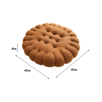 Biscuit Shape Cushion Decorative Soft Floor Cushion for Gift Living Room Bar Round Dark Brown